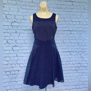 The Limited Polka Dot Mini Dress Navy